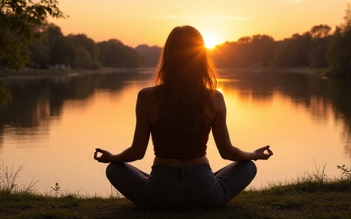 Persona meditando en un entorno tranquilo, simbolizando bienestar mental